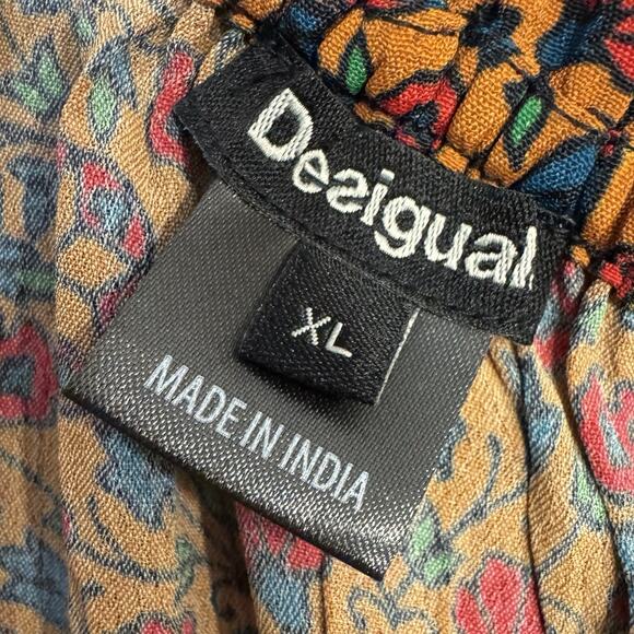 Desigual Blouse XL Womens Top Artsy Art To Wear Boho Festival Floral Paisley - Picture 9 of 11